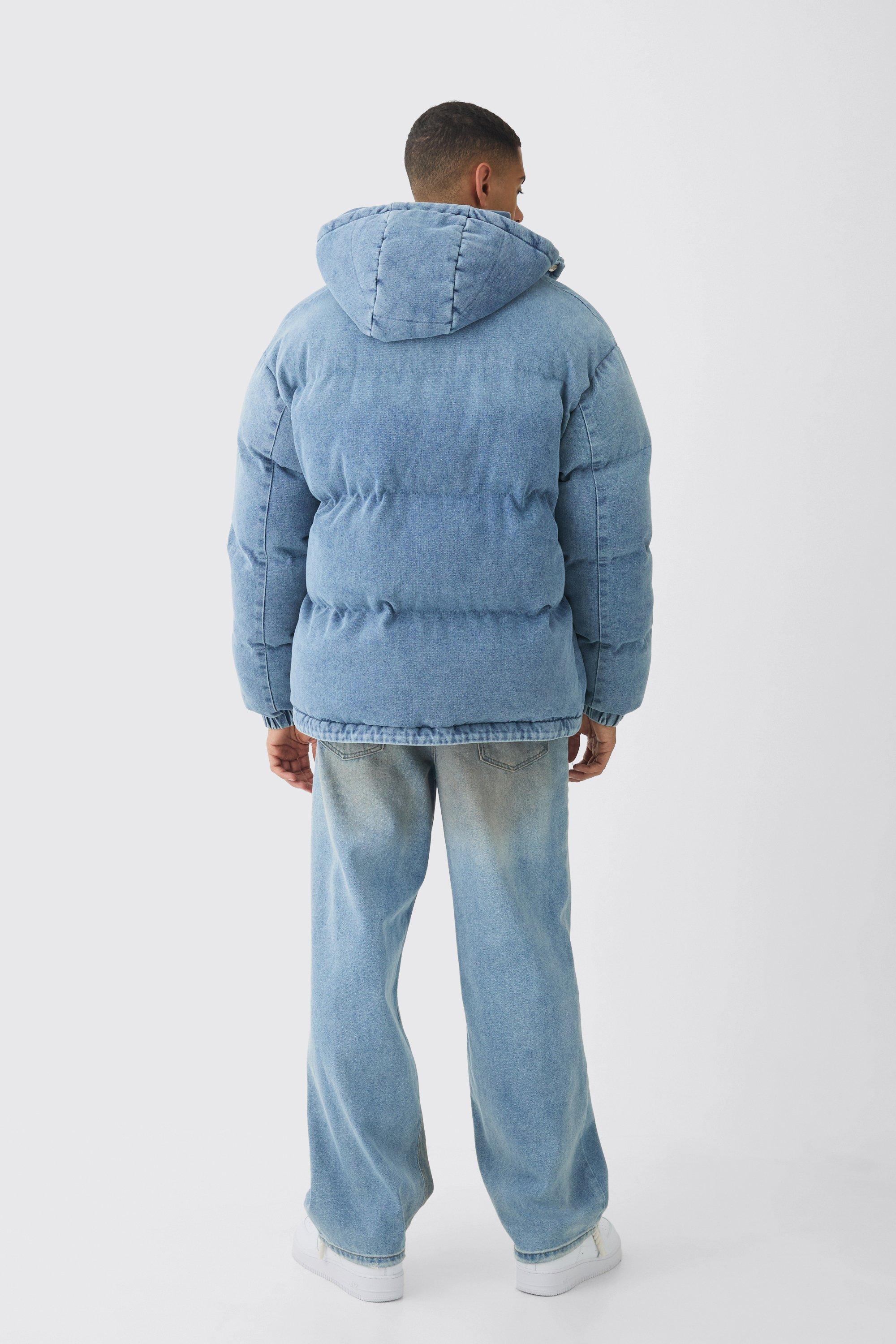 Doudoune oversize a col montant en jean boohoo FR
